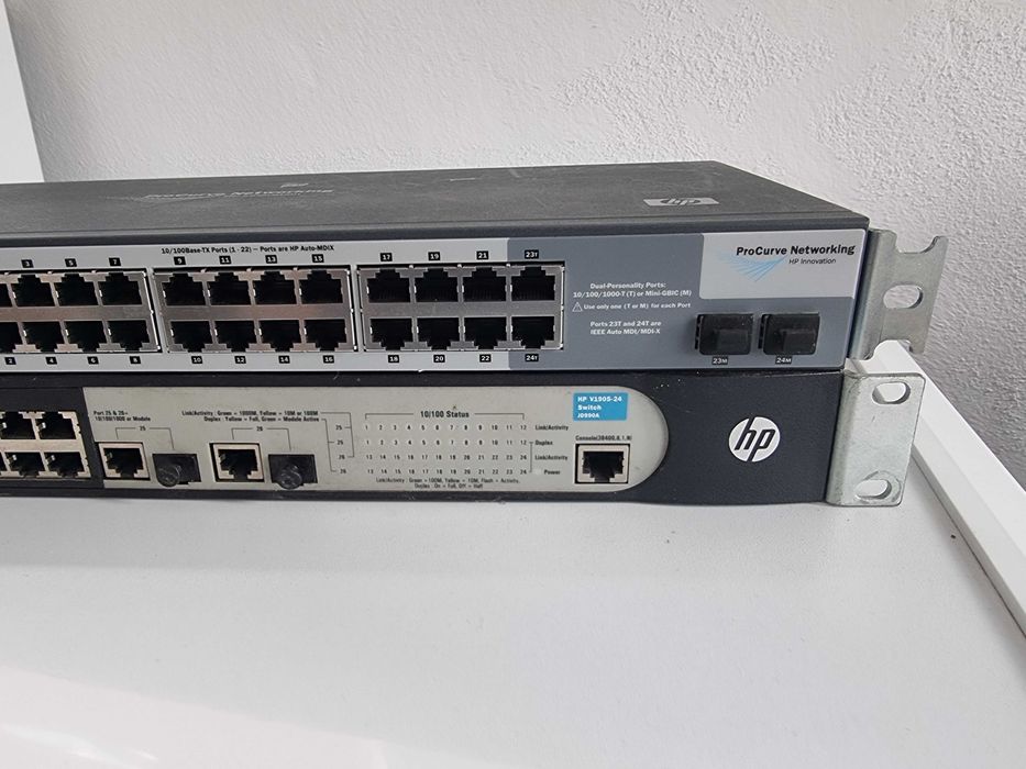 2 switch enterprise hp procurve 1700-14 si hp v1905-24