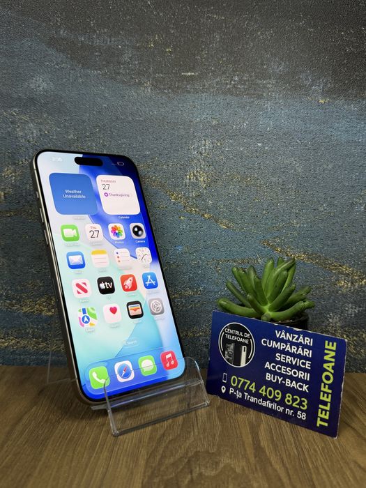 Iphone 15 pro max/256gb/2 Ani Garantie Centrul de Telefoane/rate