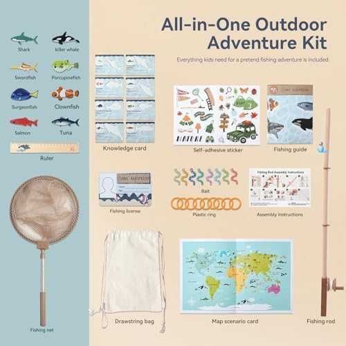 Нова Детска игра Риболов 33 части – въдица, рибки, мрежа, карти 3–5 г.