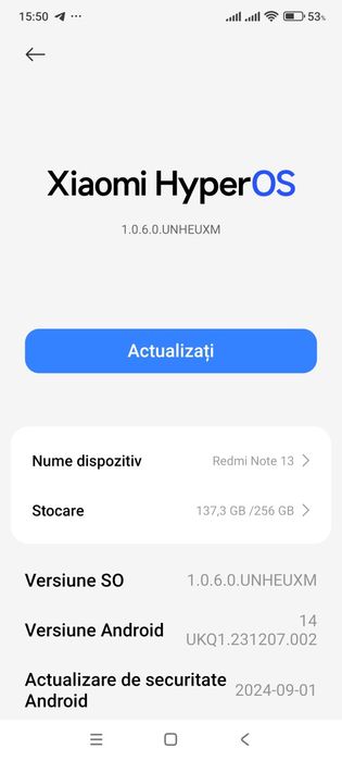 Xiaomi note 13 256gb intern, 8gb ram, snapdragon 685, impecabil