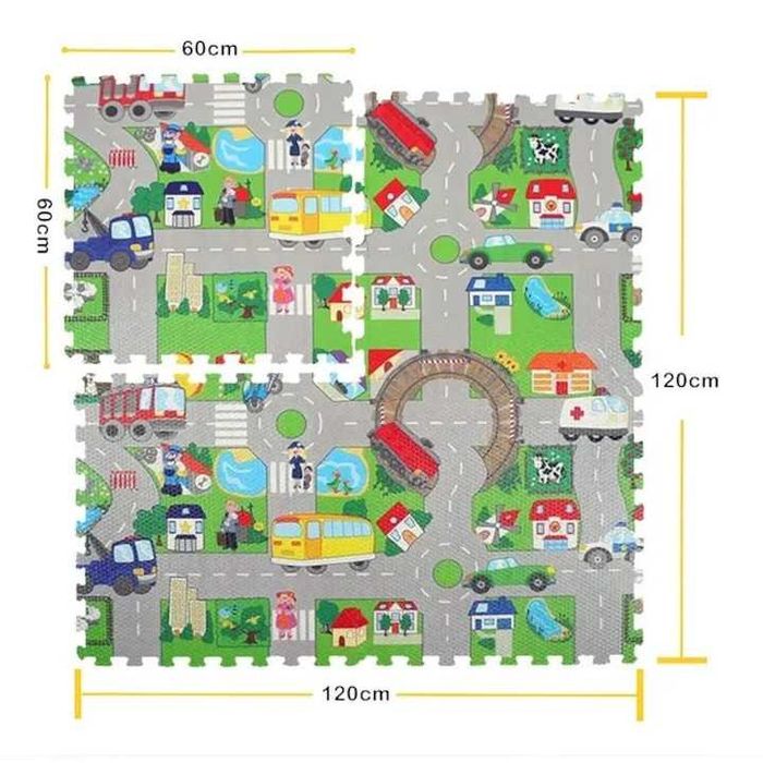 Мек пъзел за пода килим с картинки 60х60см