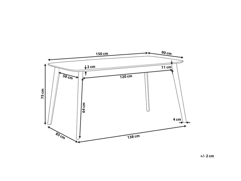 NOU Masă dining "MADOX", 150/90cm, mdf, nuc