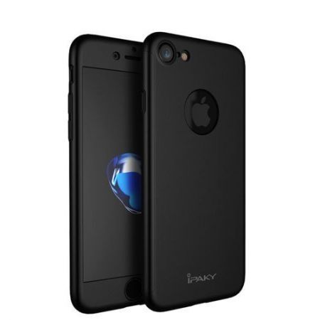 Husa iPaky cu protectie 360º pentru iPhone 8 NEAGRA cu folie