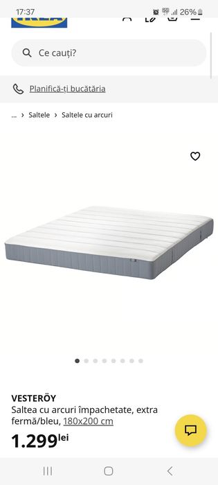 Saltea cu arcuri împachetate VESTEROY