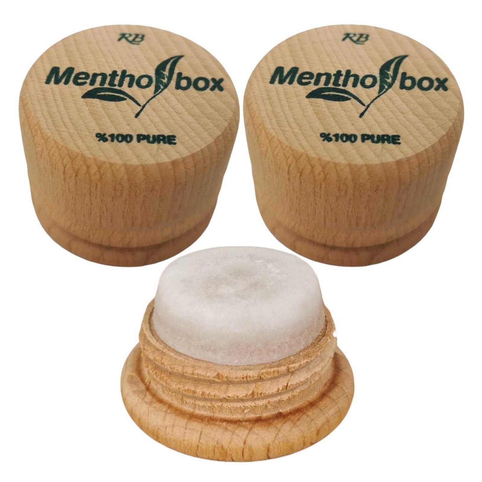 Menthol box & масажен камък с ментол, разтривка около носа, отпушва го