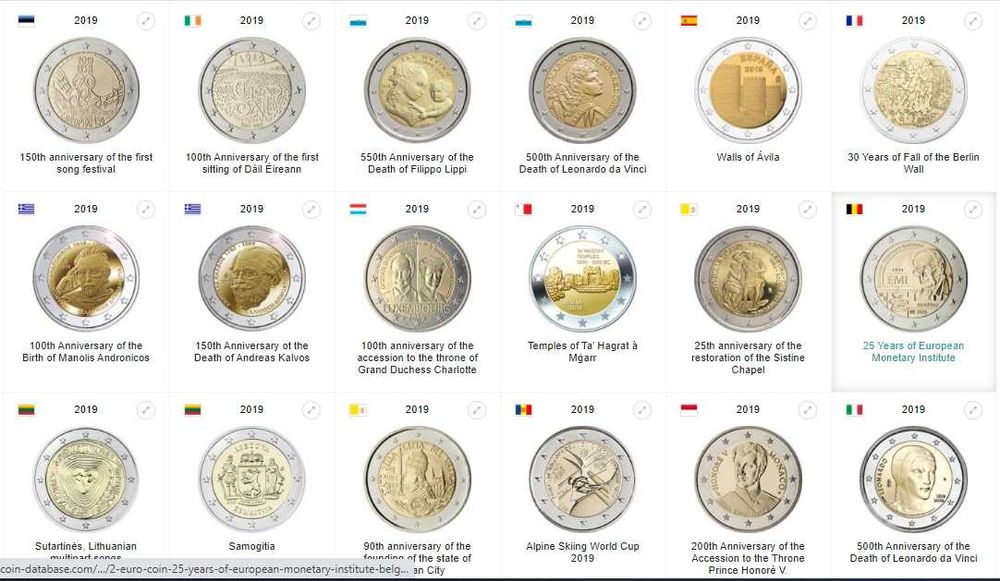 Сет 2 евро монети (възпоменателни) 2017-2019 / 2 Euro Coins