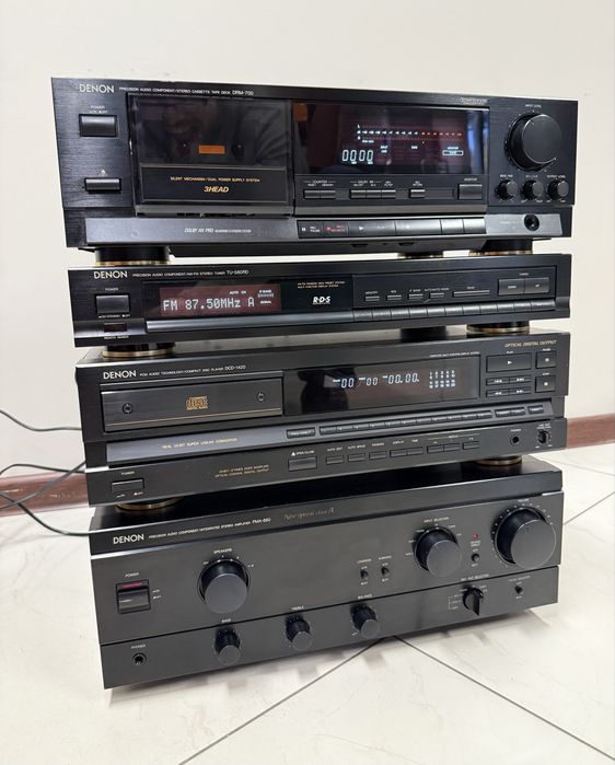 Ретро аудио сет DENON - усилвател, CD, триглав дек, тунер