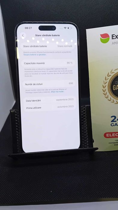 iPhone 15 Pro Max 256Gb bateria 86%  Garantie 2 ani (ag15)