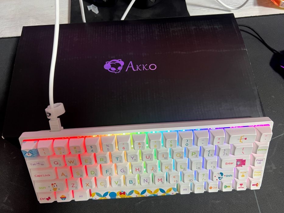 Механическая Клавиатура Akko 3068B V2 Doraemon Rainbow | RGB | Игровой