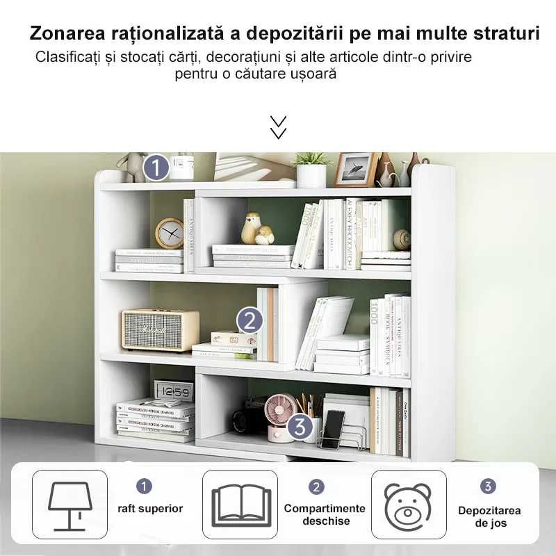 Biblioteca cu 6 compartimente, rotativa, cu lungime reglabila