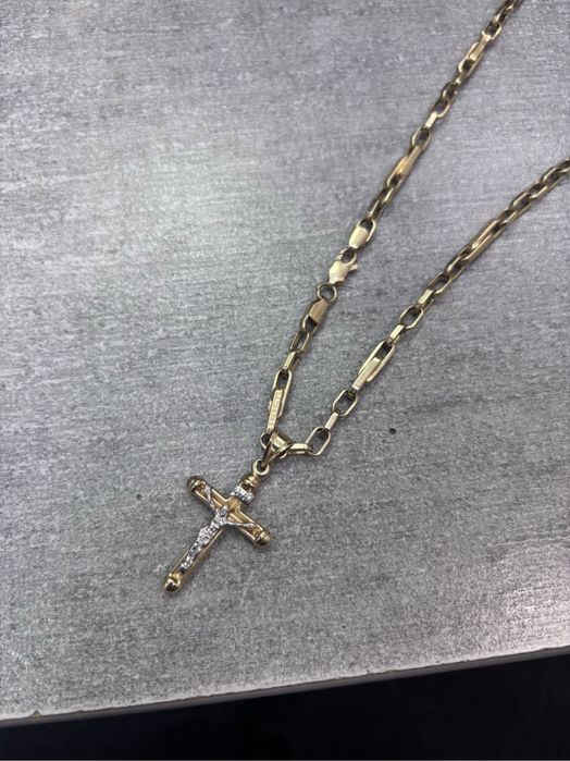 Lant si cruce aur 14k