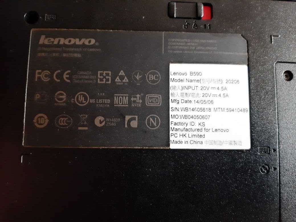 Dezmembrez Laptop Lenovo B590