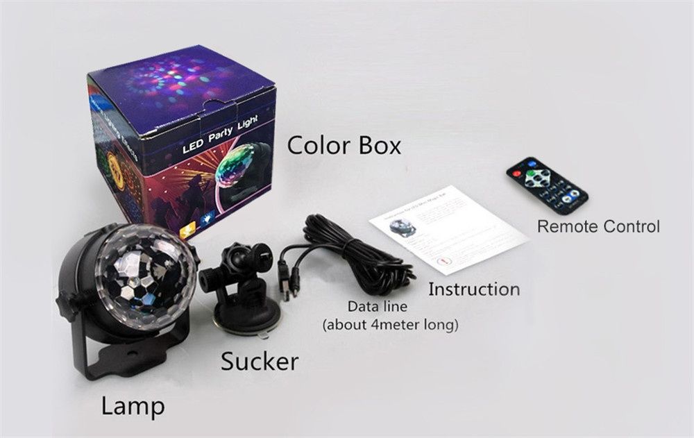STROBOSCOP cu LED RGB 4mm alimentat la USB 5V cu telecomanda