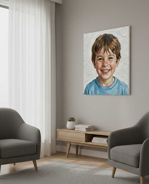 Portret picturi, desene digitale, portret pe panza canvas, cadou decor