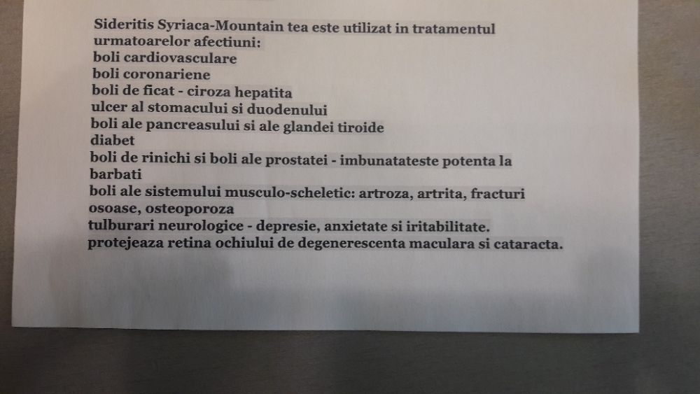Ceaiul Muntele Grecesc-Sideritis Scardica(Iarba de fier)