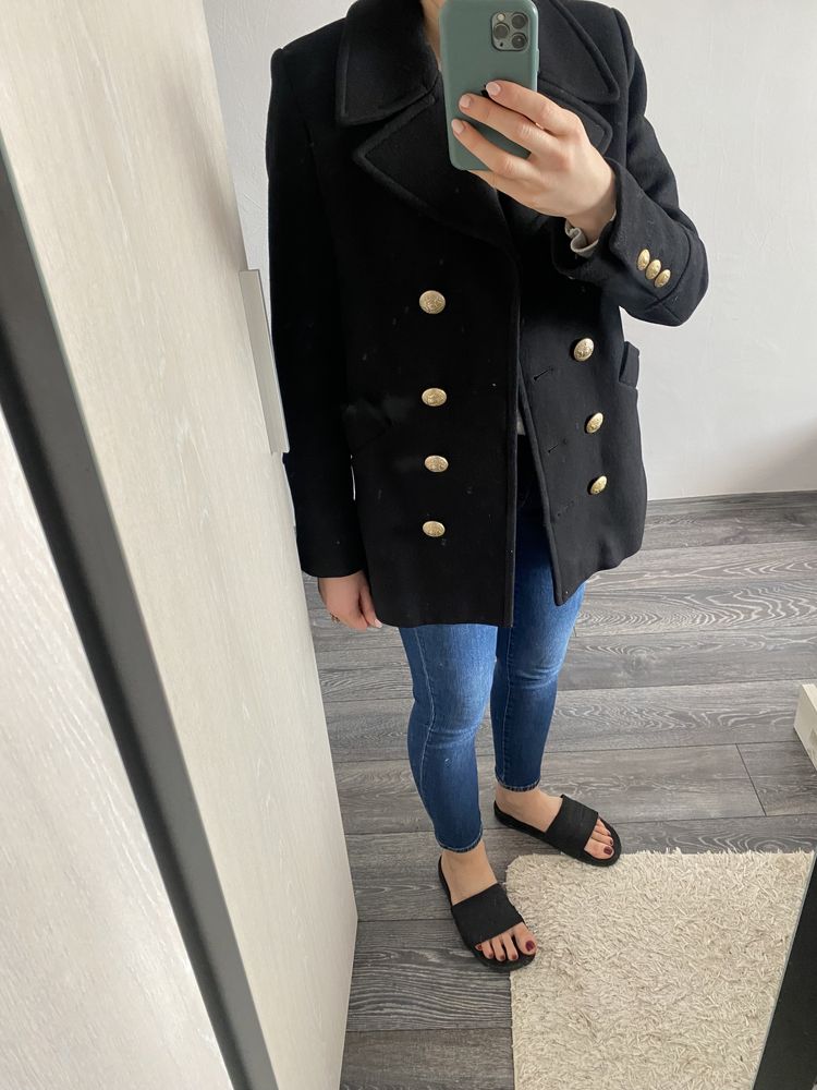 Palton Zara negru Xs