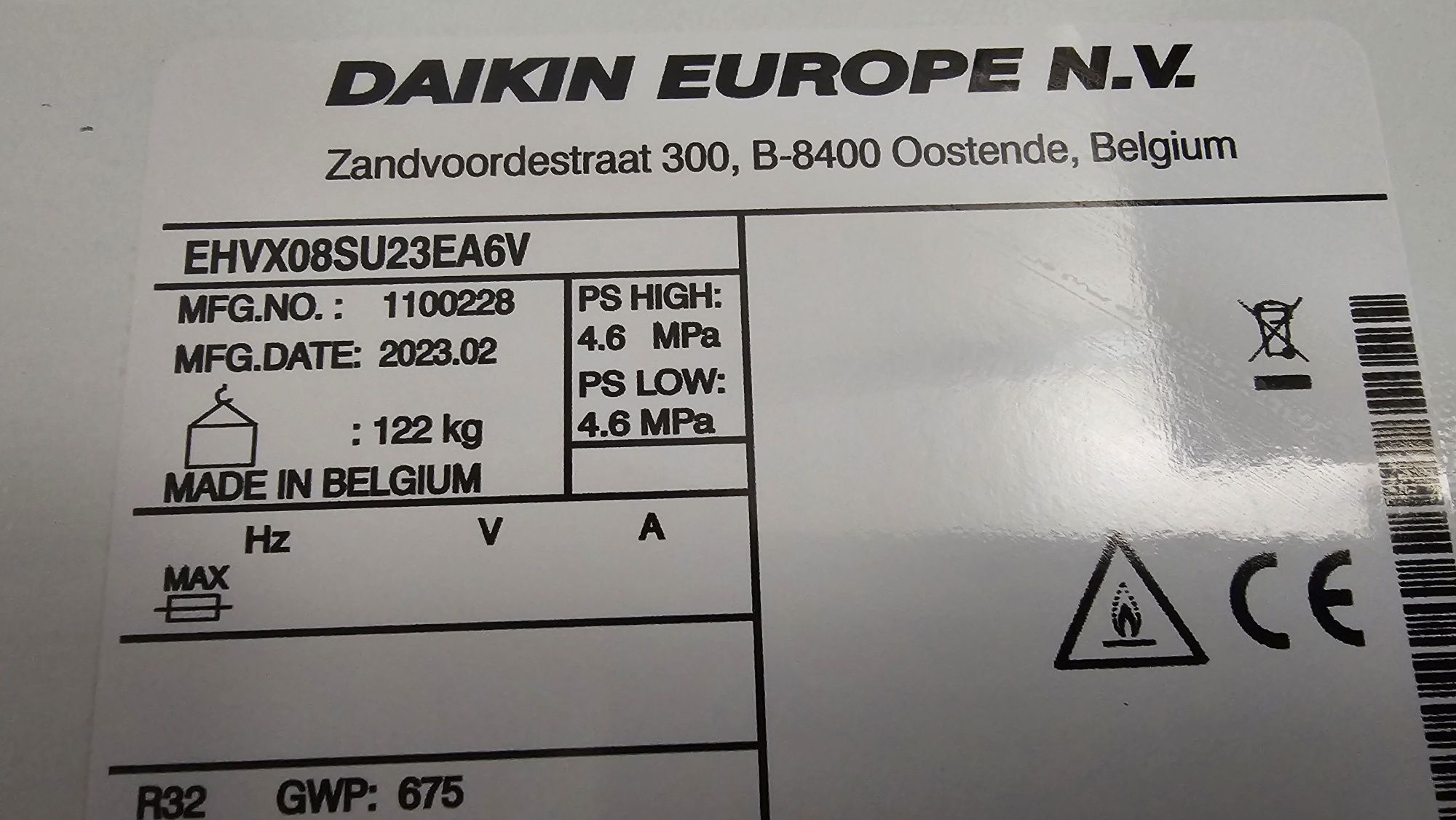 Термопомпа Daikin Altherma ERGA08EV / EHVX08S23E6V, 8kW с бойлер БГВ
