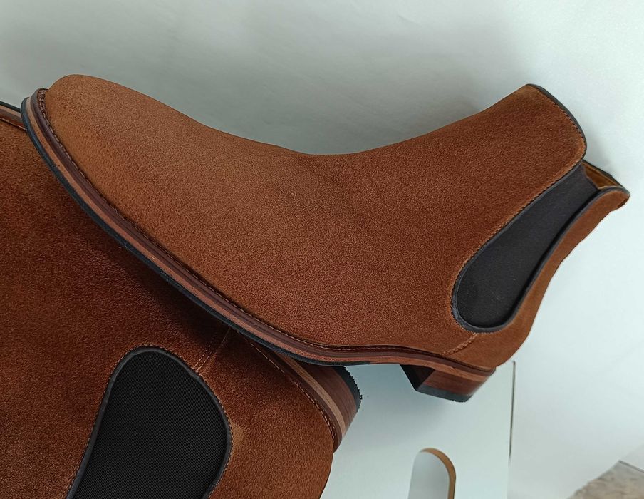 Ghete chelsea 44 de lux plain toe Minelli Paris NOI piele naturala