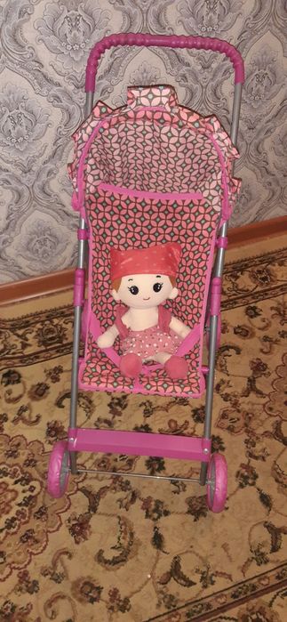 Игрушечные коляска розового цвета для девочек