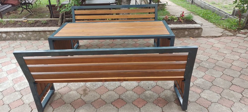 Mobilier terasa, gradina, curte,banca , masa fier si lemn  HoReCa