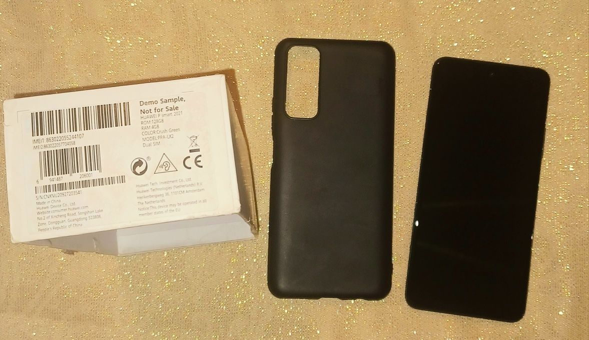 Telefon HUAWEI P Smart 2021, 128GB, 4GB RAM, Dual SIM, Crush Green+hus