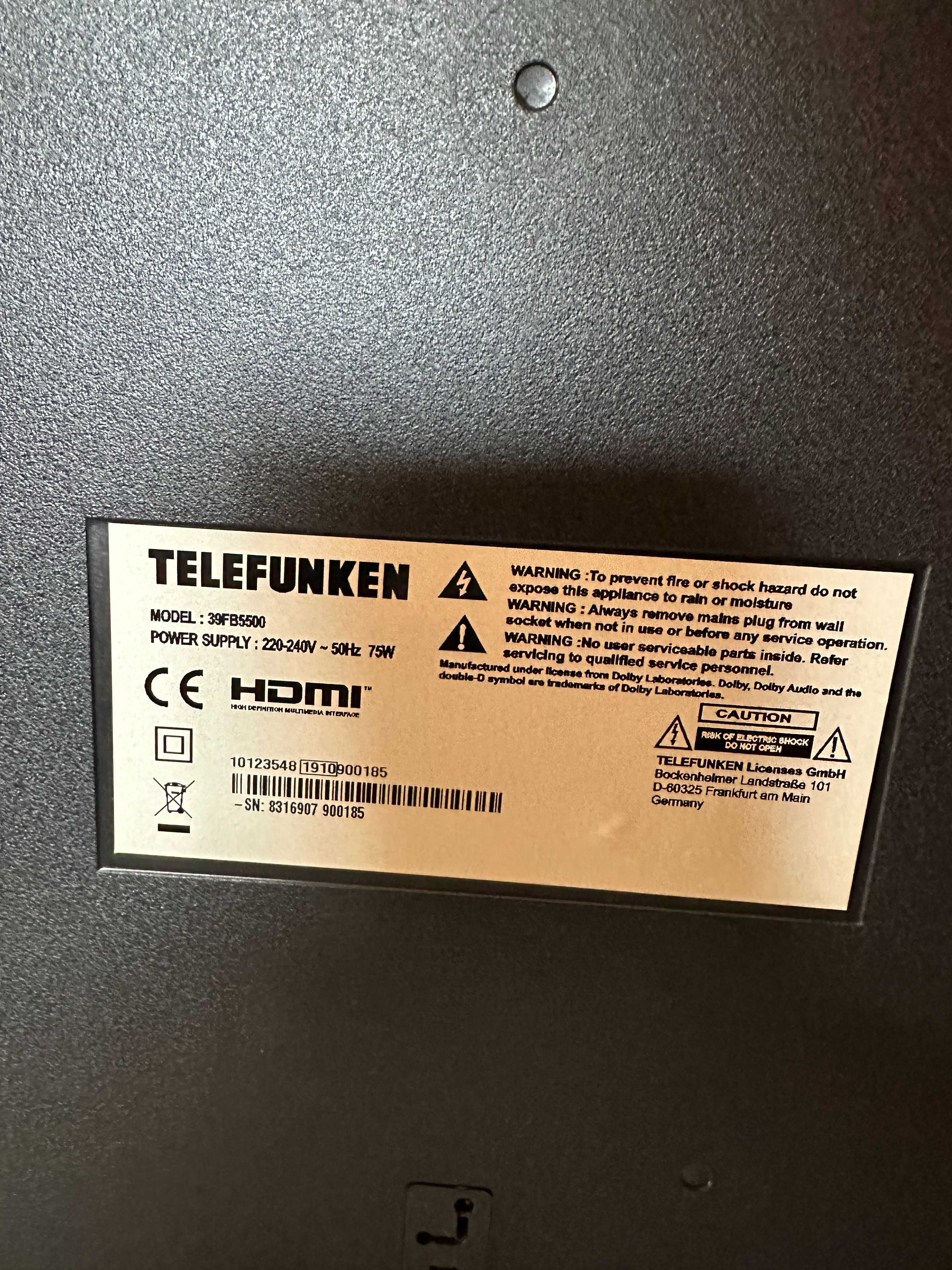 Телевизор Telefunken 39FB5500 за части