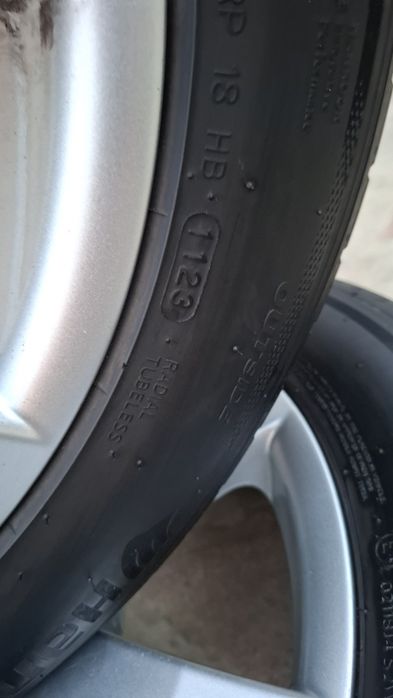 Продавам 4бр. алуминиеви джанти Ronal 16" 5x112 с гуми Hankook