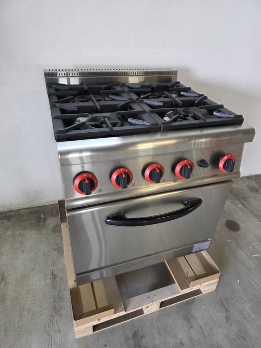 Aragaz profesional cu 4 ochiuri, cuptor,Complet inox ,Factura Garantie