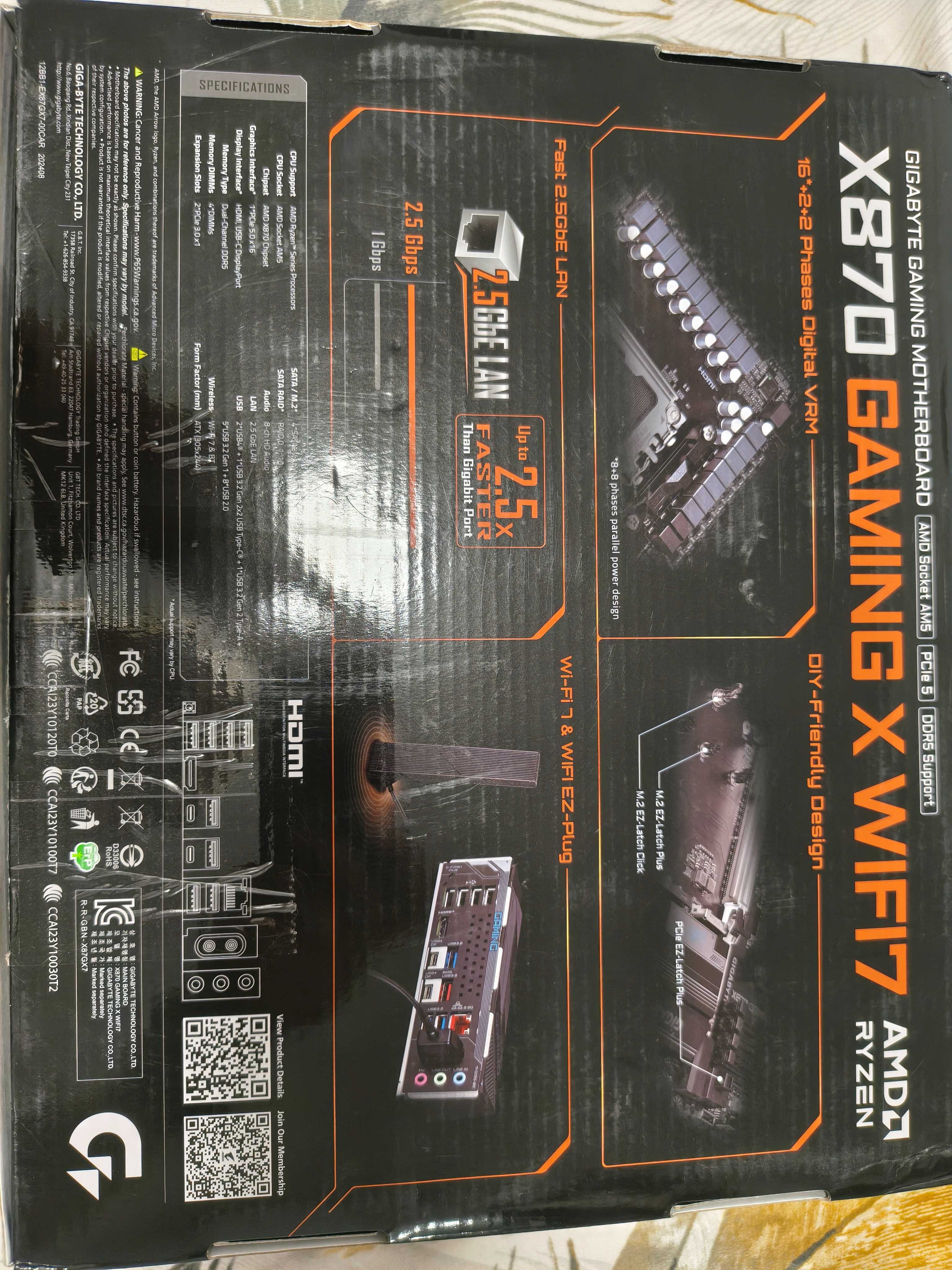 Дъно GIGABYTE X870 Gaming X WIFI7 – Socket AM5