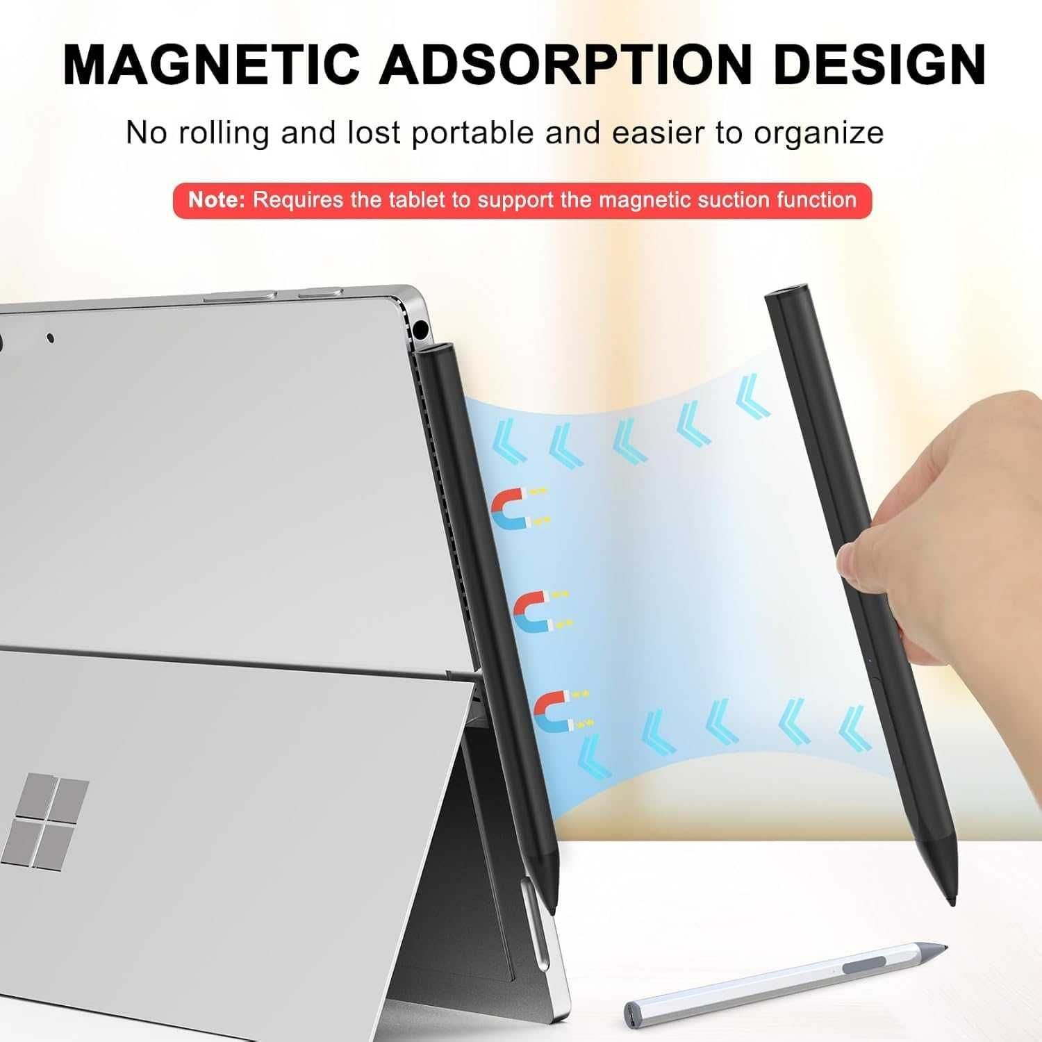 Стилус MAYDORHER за Microsoft Surface Pro 11/10/9/X/8/7/6/5/4/3, черен