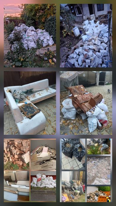 Ridicăm moloz defrișări Ridic orice tip de deseuri din gospodarii