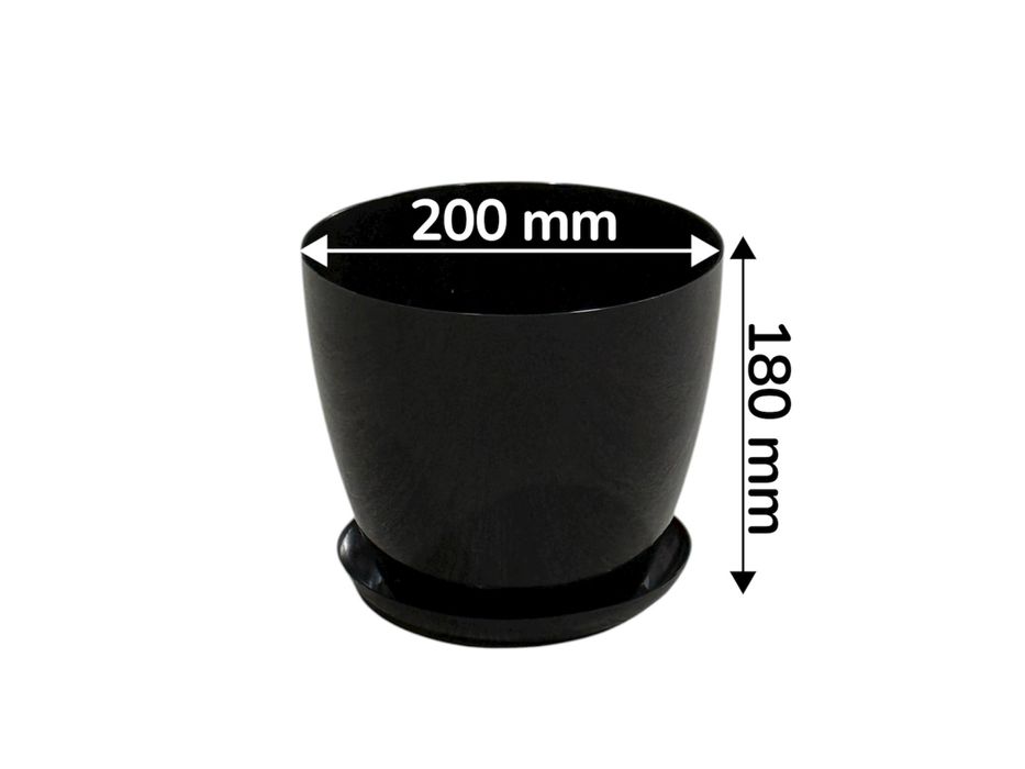 ГОРШОК | Цветочный горшок, объем 1,8 литров. Черный цвет