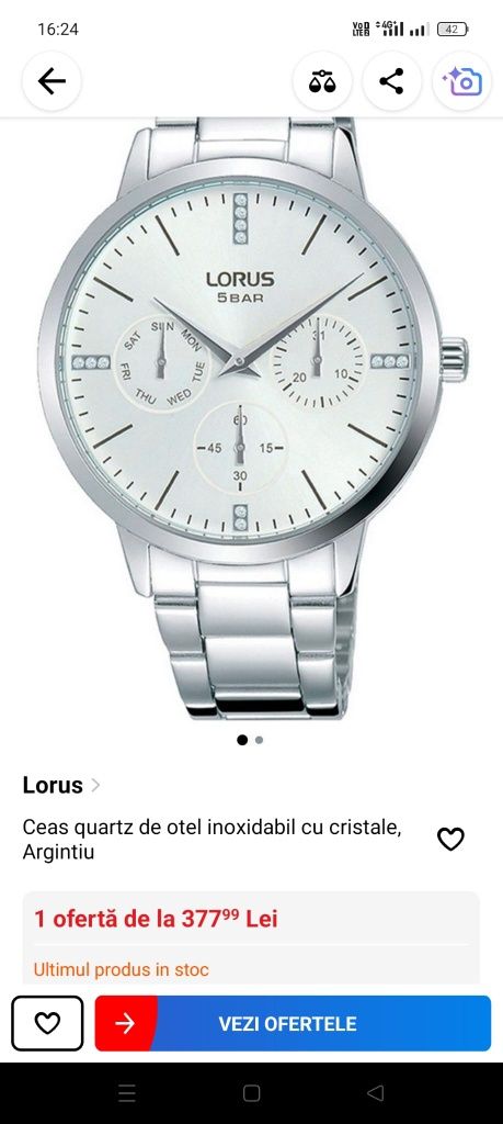 Ceasuri dama noi, marca Lorus, brand SEIKO.