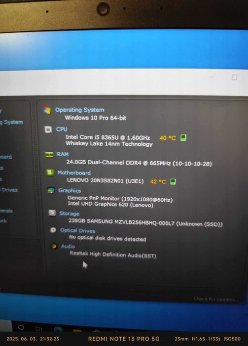 Laptop Lenovo Thinkpad T490, I5, gen8, 24Gb DDR4, 256Gb SSD, Garantie!