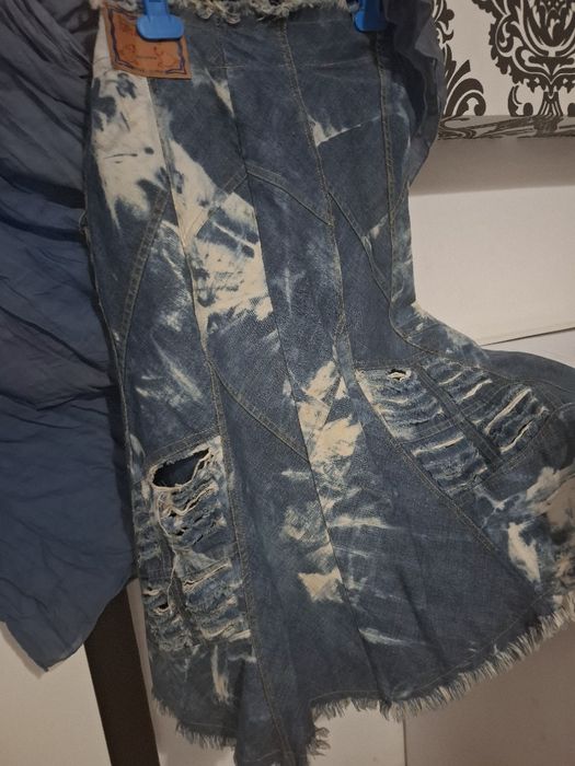 Рокля морско синьо+ подарък дънкова пола