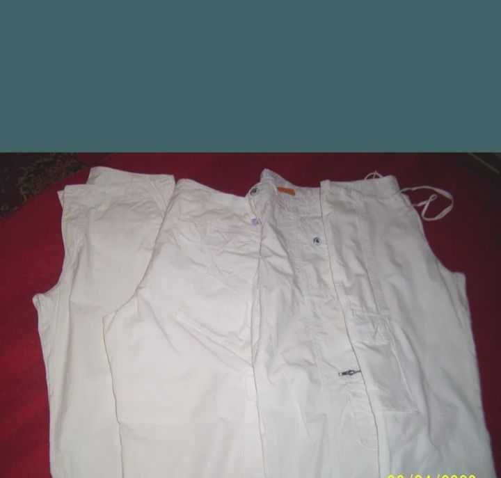 Lot pantaloni albi dama de firma 20 buc talie 85-88 cm