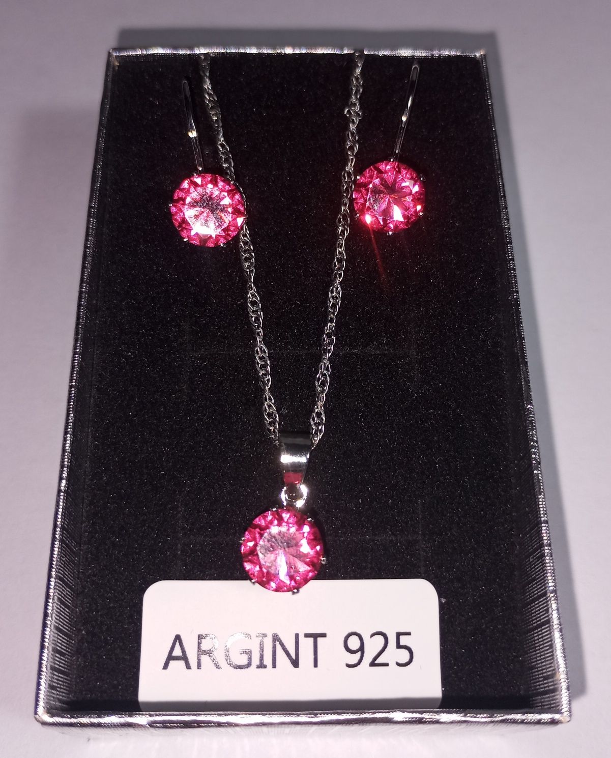 Set cercei și colier argint 925 cu zirconiu