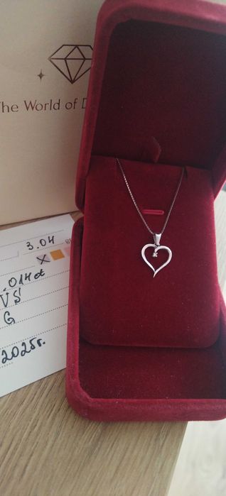 Златен медальон с диамант 14к Златни обеци 14к