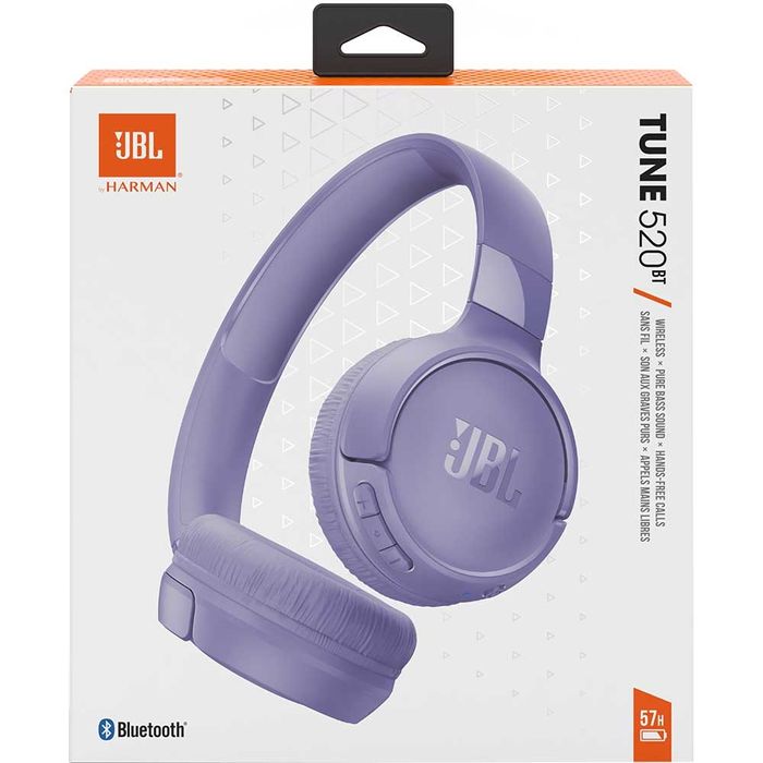 Casti JBL Tune 520BT Wireless On-Ear Headphones (Purple) NOI, SIGILATE