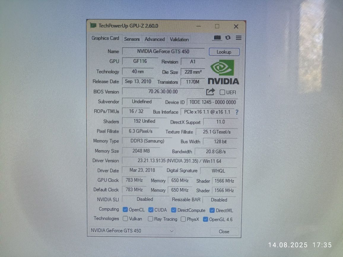 Nvidia GeForce GTS 450