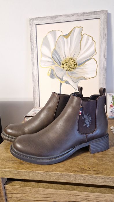 кКафяви боти тип челси U.S. Polo Assn 37 номер Нови!