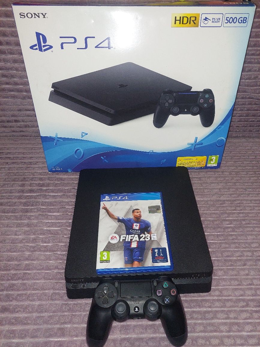 Vând PlayStation4 Slim,  controller plus FIFA23 impecabil