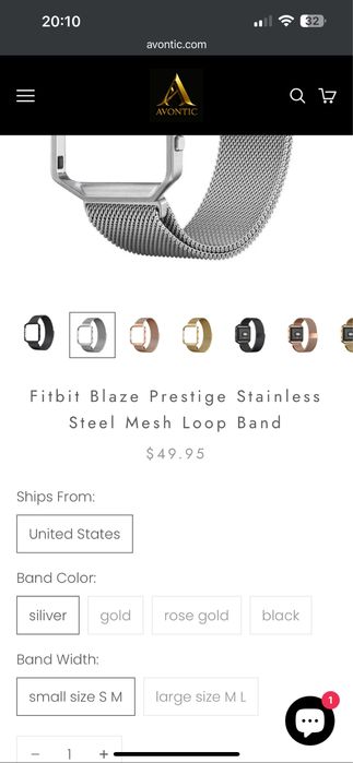Brățară Fitbit Blaze Prestige – Oțel inoxidabil, mesh, folosită