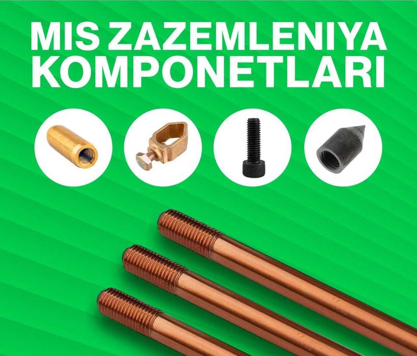 Mis zazemleniya komplekti 1.5MElektr va elektromobil Медное заземление