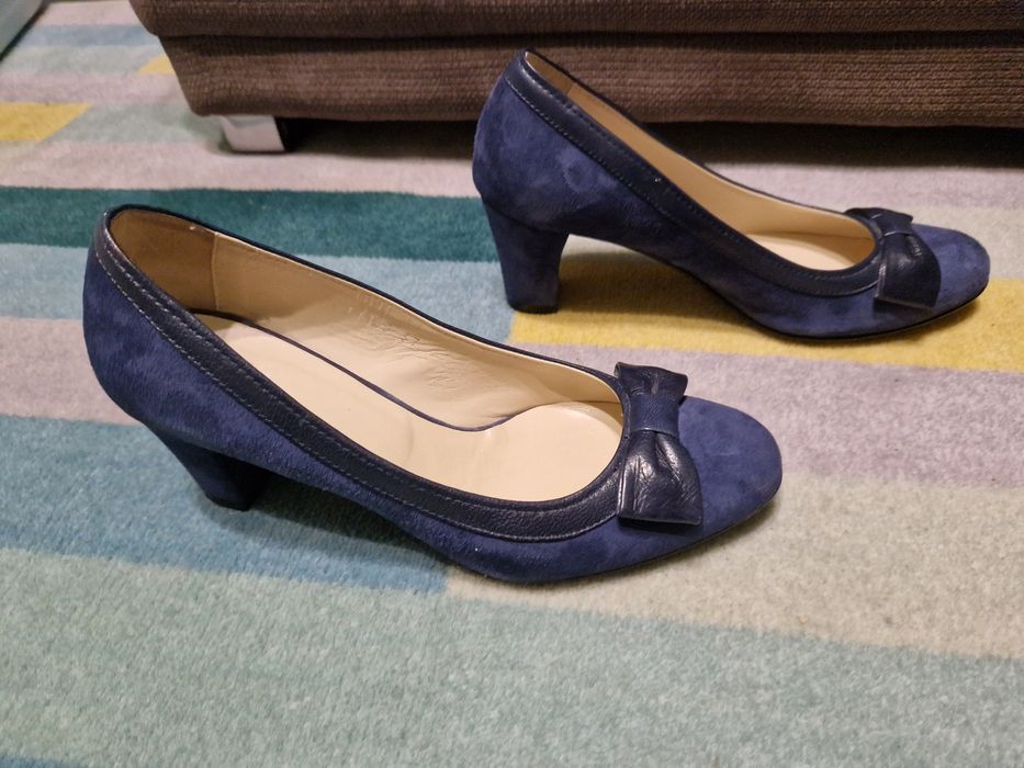 Pantofi dama, piele intoarsa, bleumarin, marime 37