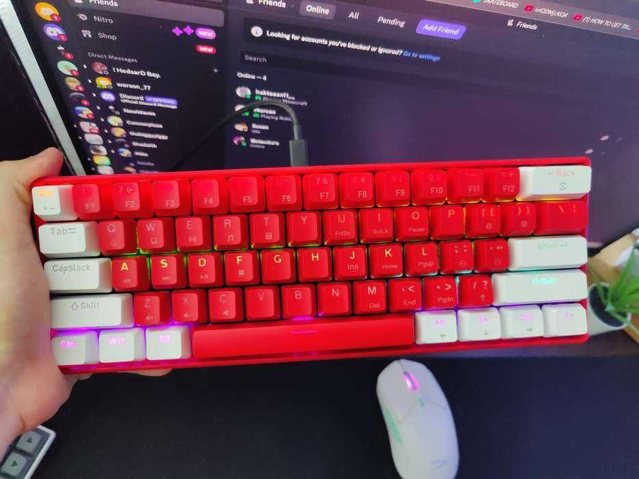 Tastatura mecanica NOUA, clicky WHITE RED