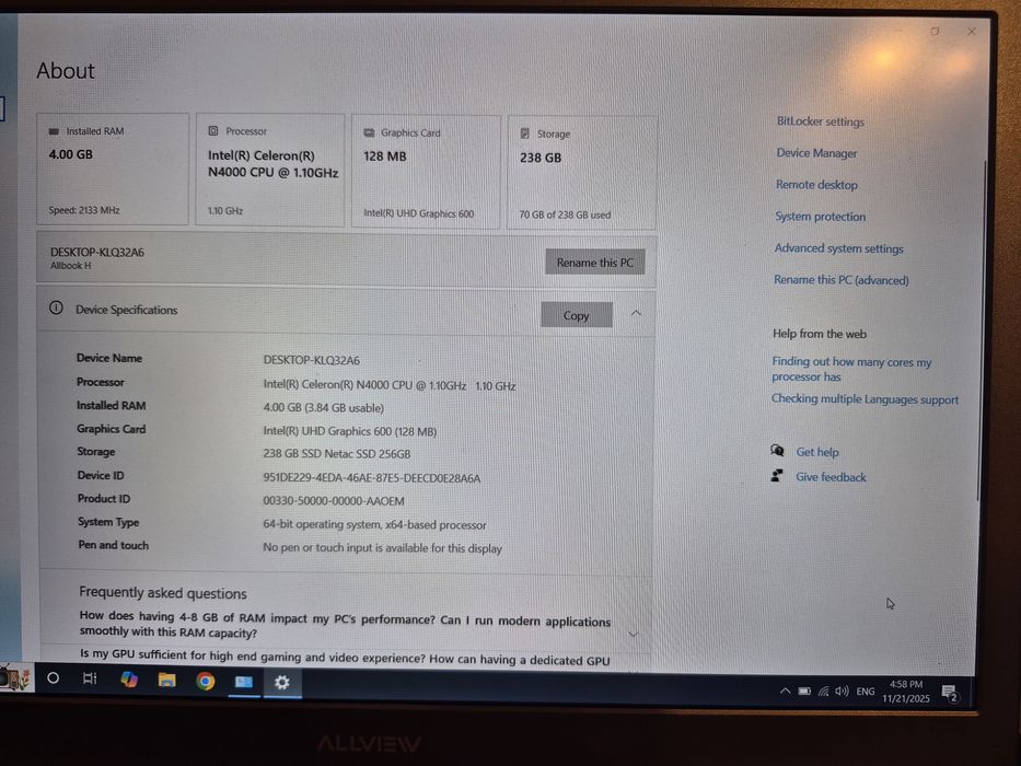 Laptop Allview AllBook H