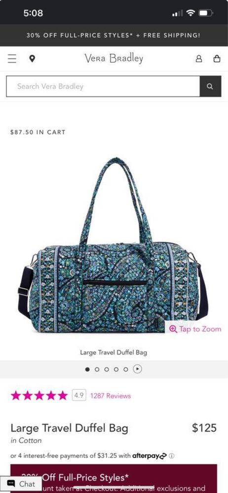 Vera Bradley Geanta de Weekend, Large Weekender Duffel /Beach Bag