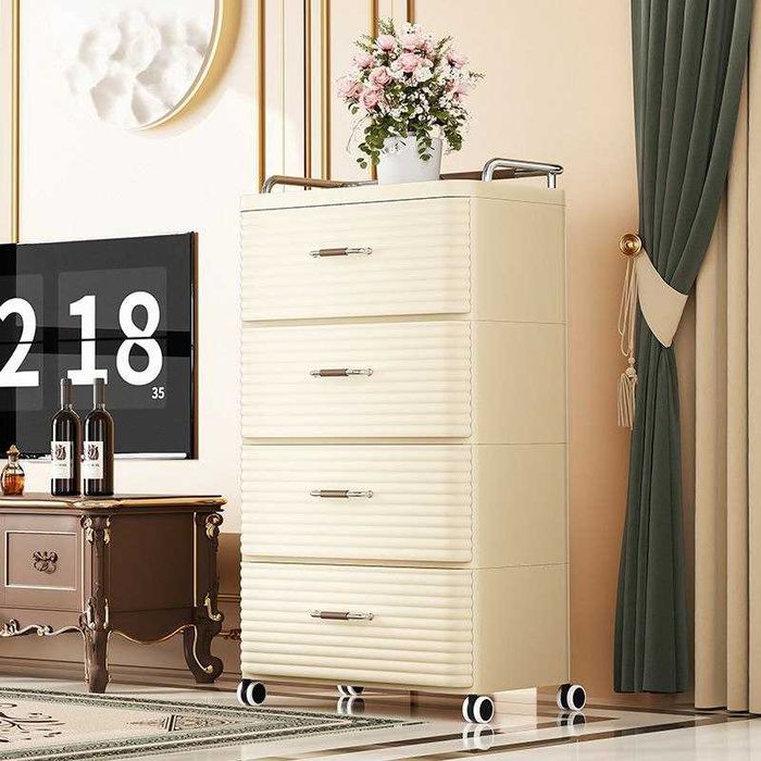 Пластиковый комод с 4 вместительными ящиками для кухни, спальни