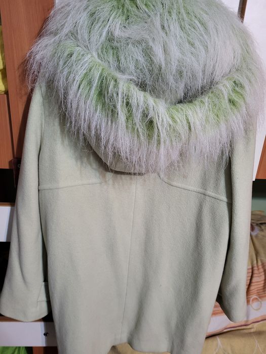 Дамско елегантно дамско палто в резеда